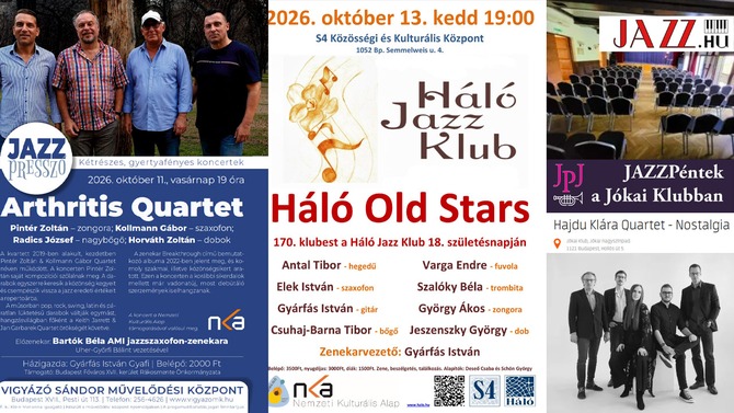 Három jazzklub, három izgalmas októberi koncert