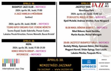 Jazzünnep 2024 -  Nemzetközi Jazznap koncertjei